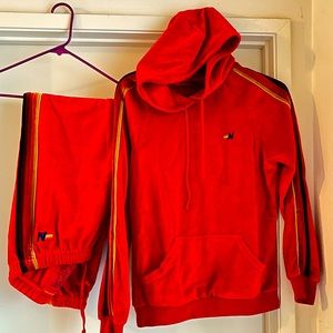 Aviator Nation women’s red small sweatshirt & medium sweatpants great condition!
